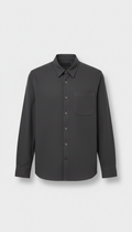Sobrecamisa minimalista en sarga de algodón
